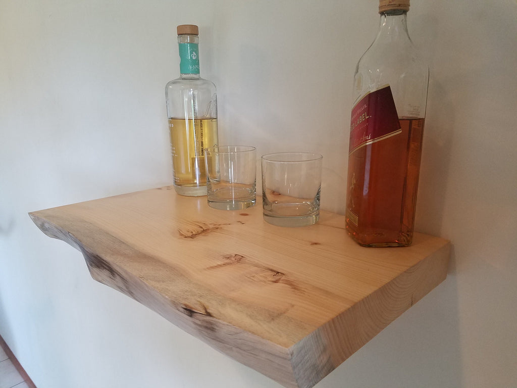 Shipping Included, Small Space Live Edge Pine Shelf