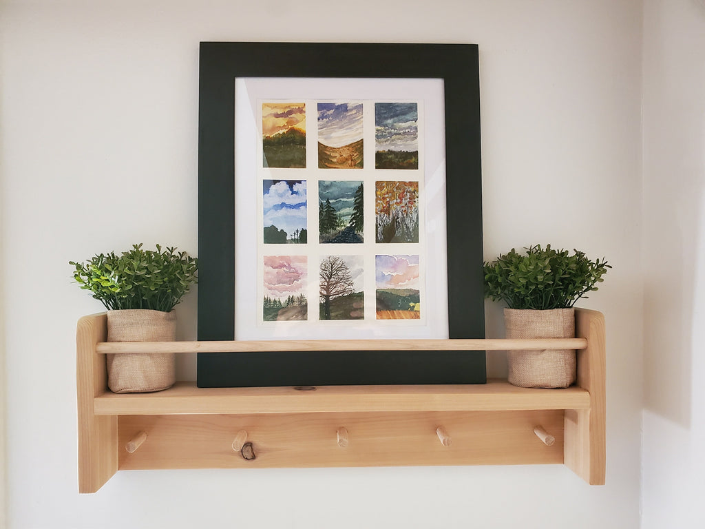 Shipping Included, Natural Cedar Combination Shelf (Custom Sizing Available), Nursery Cedar Combination Shelf, Playroom Shelf, Entryway Shelf, Cedar Decor