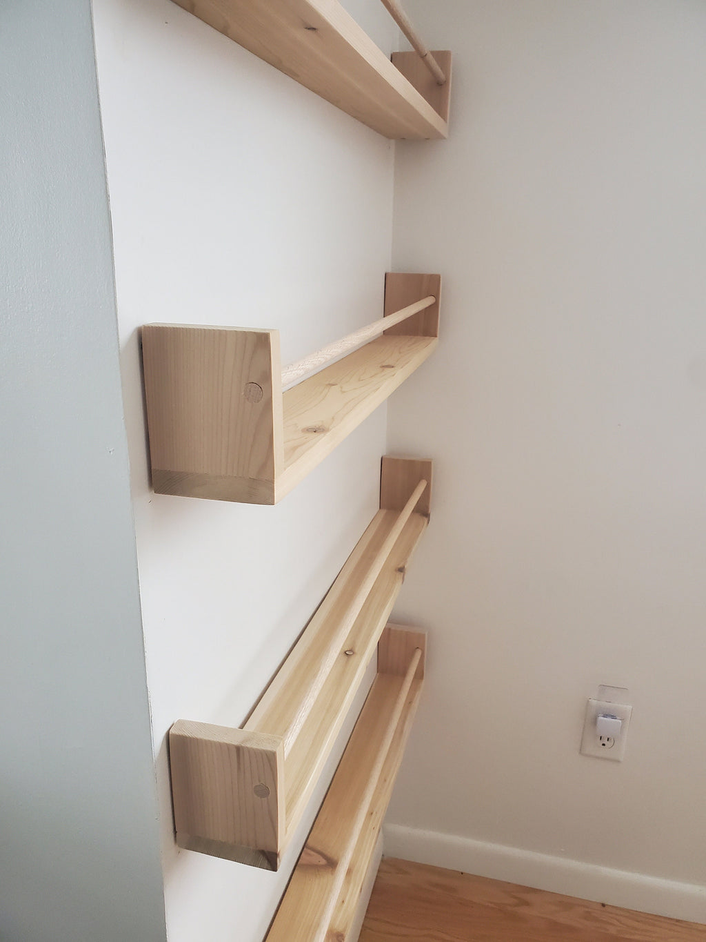 Shipping Included, Nursery Bookshelf Natural Cedar "Flip-able" Shelves(Custom Sizing Available) Small Space Shelf