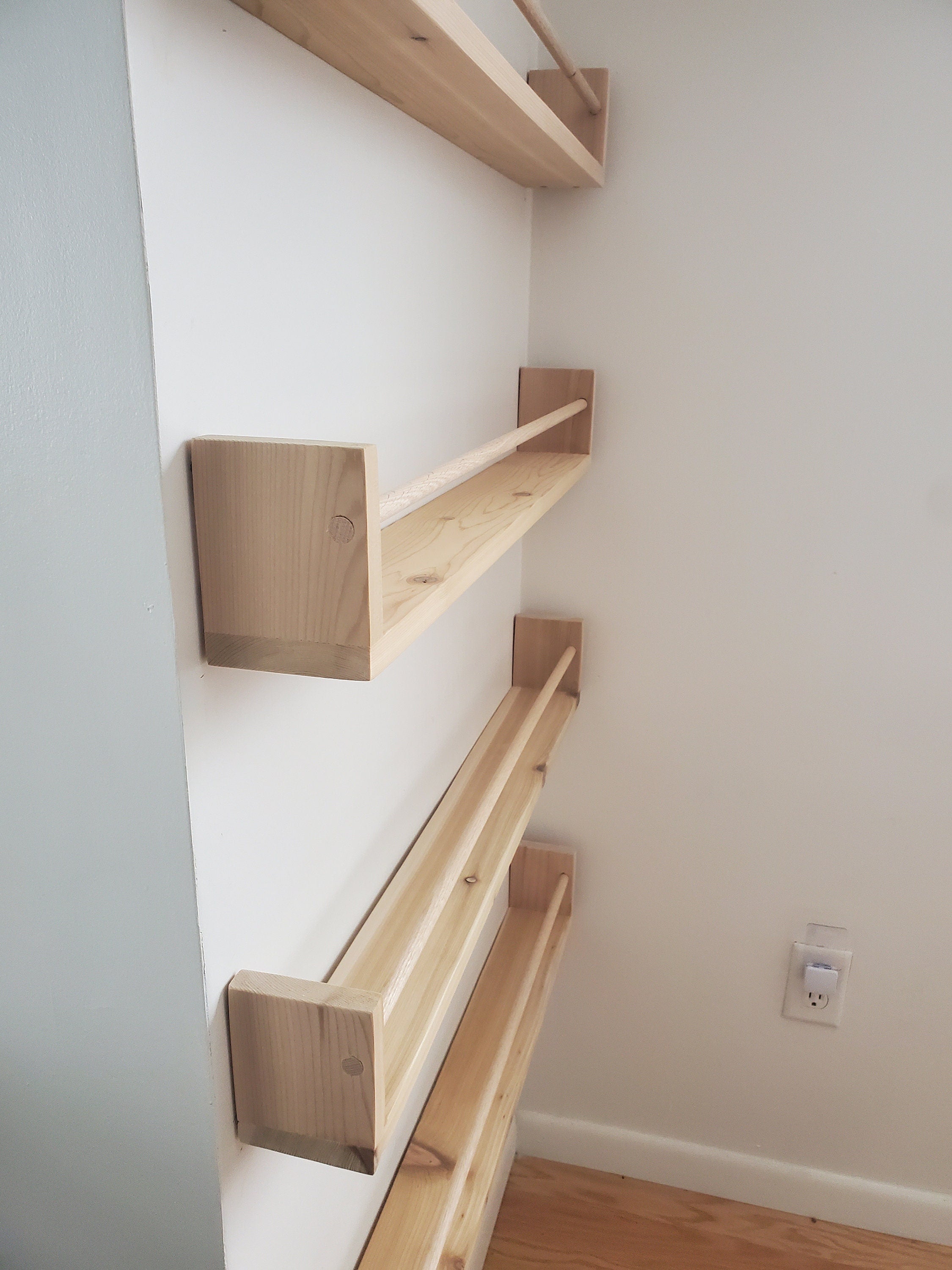 Shipping Included, Nursery Bookshelf Natural Cedar "Flip-able" Shelves(Custom Sizing Available) Small Space Shelf