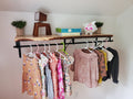 Shipping Included, Nursery Shelf W/ Clothing Rod (Available in White Oak, Walnut or Maple) Closet Alternative, Nursery Shelving, Space Saver, Organizing Shelf