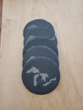 Shipping Included, Great Lakes Gift Set- Great Lakes Slate Coasters-HOMES Coasters-Pack of 5-Gifts-Customization Available