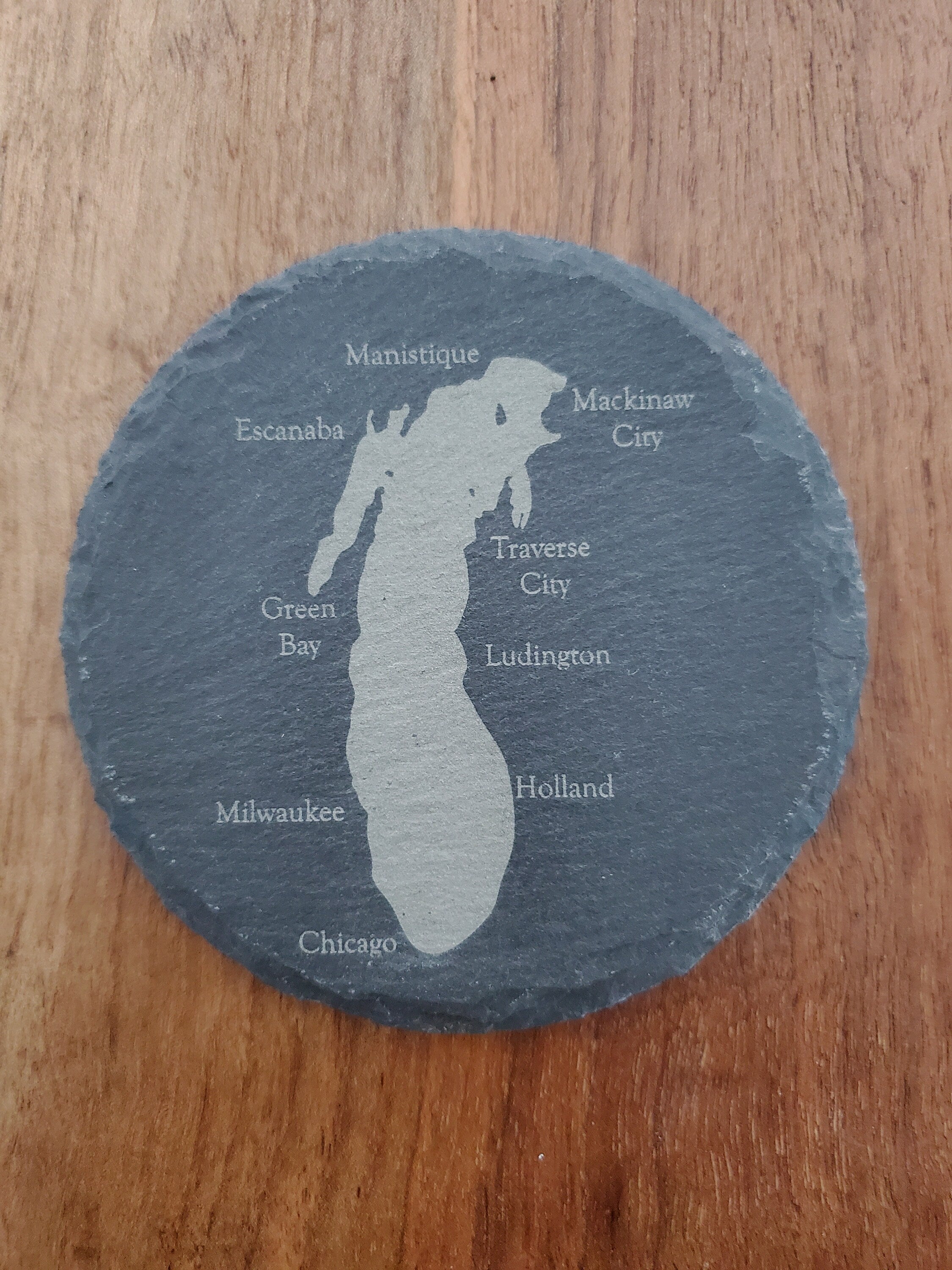 Shipping Included, Great Lakes 5 Pack - Great Lake Coaster W/ Cities- Bumpers Included-Lakes Superior, Michigan, Huron, Erie and Ontario