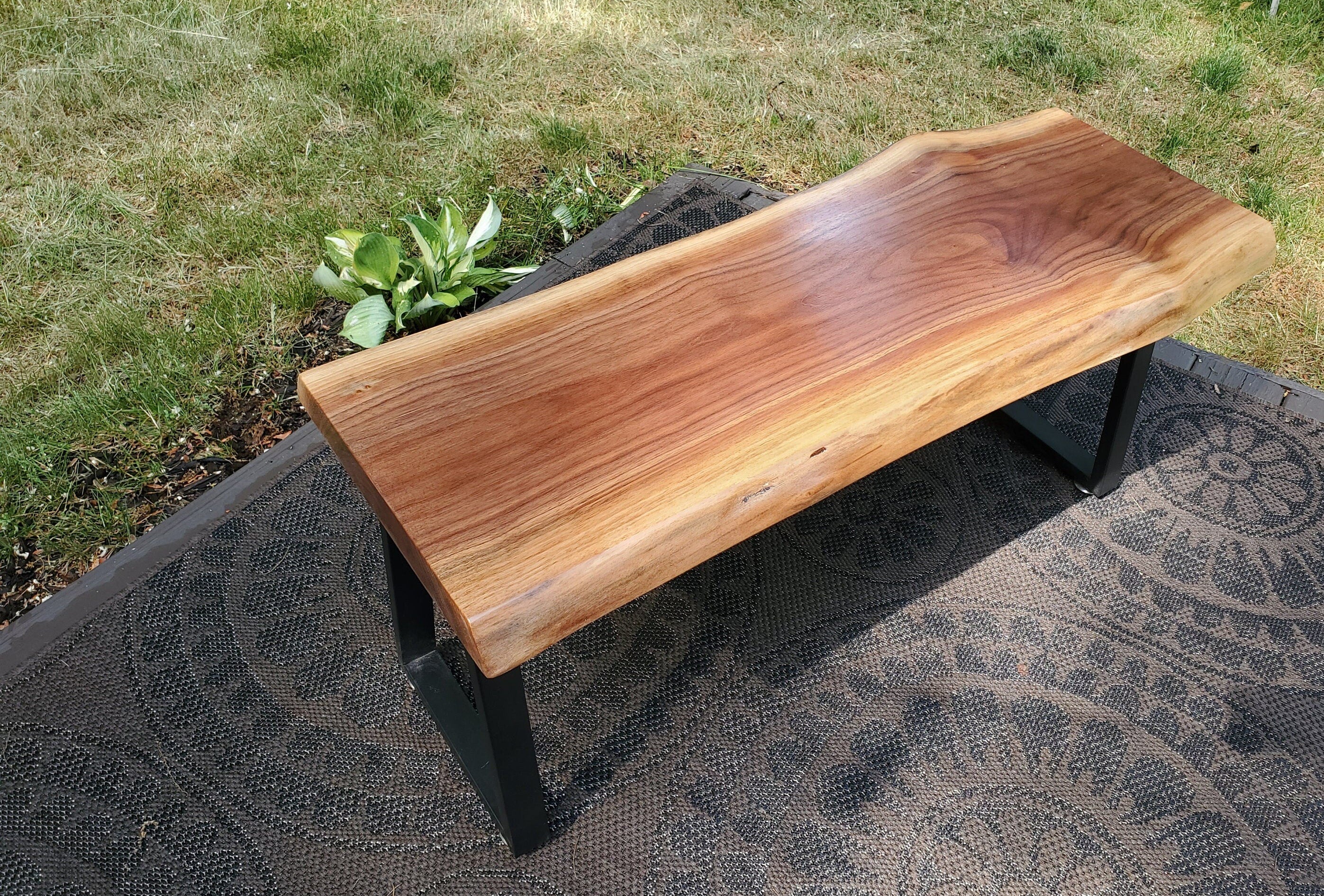 Shipping Included, Walnut Hardwood Table/Bench, Indoor/Outdoor, Patio Seating, Deck Decor, Coffee Table