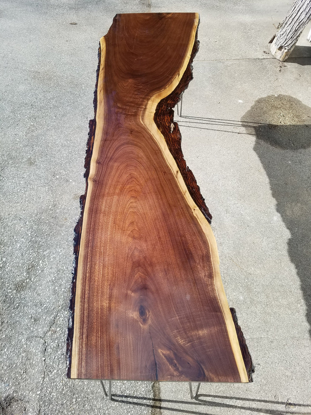 Shipping Included, Walnut Hardwood, Live Edge, Epoxy Resin, Sofa/Entry Table