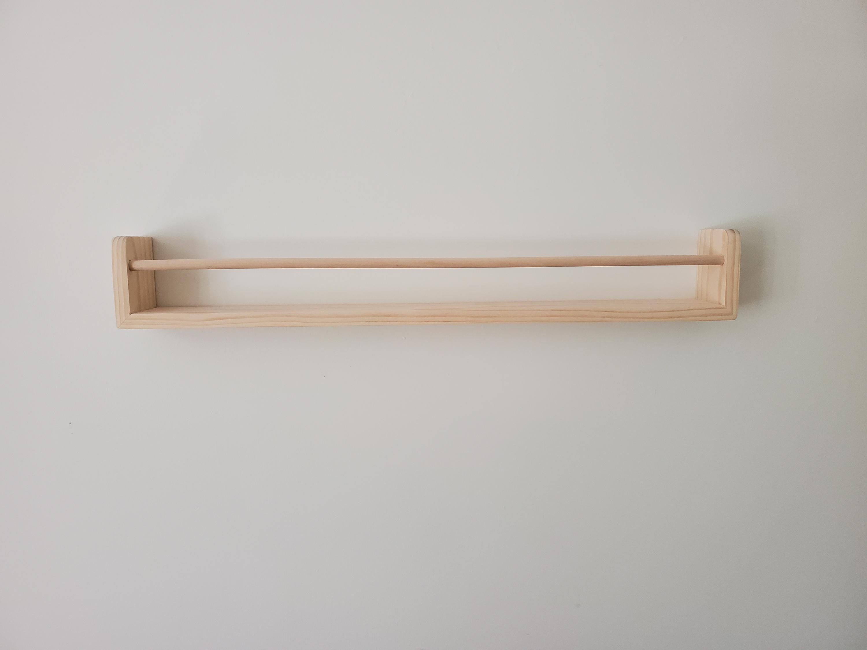 Shipping Included, 18" - 48" Pine Picture Shelf, Floating Bookshelf, Rounded Corners, Spice Rack, Living Room, Playroom, Nursery Bookshelf, Office Space