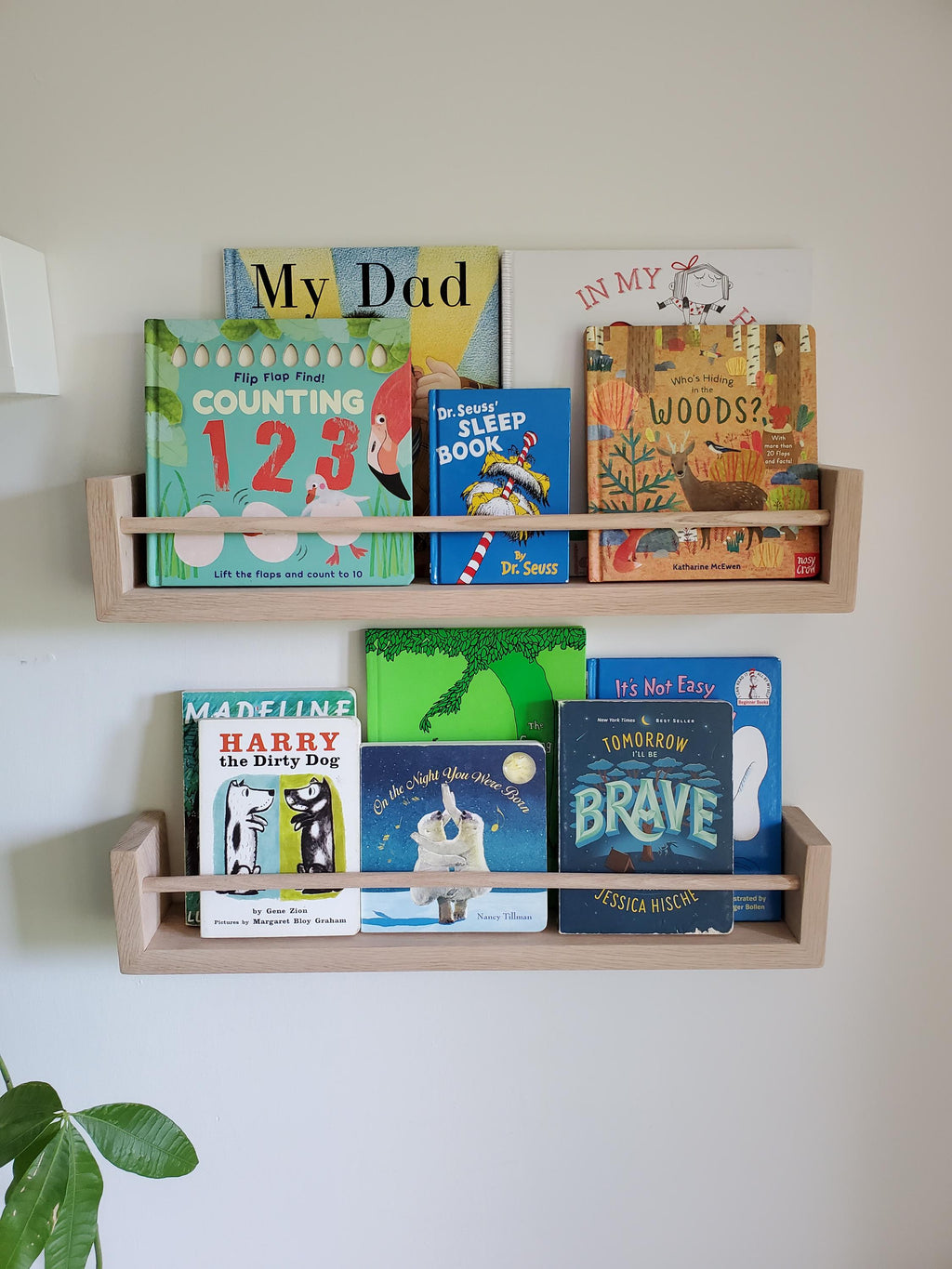 White Oak Shelf, Free Shipping, 18"-48"  Waterfall Nursery Bookshelf, Nursery decor, Picture Shelf, "Waterfall" Edge, Home Office, Home School, Kitchen