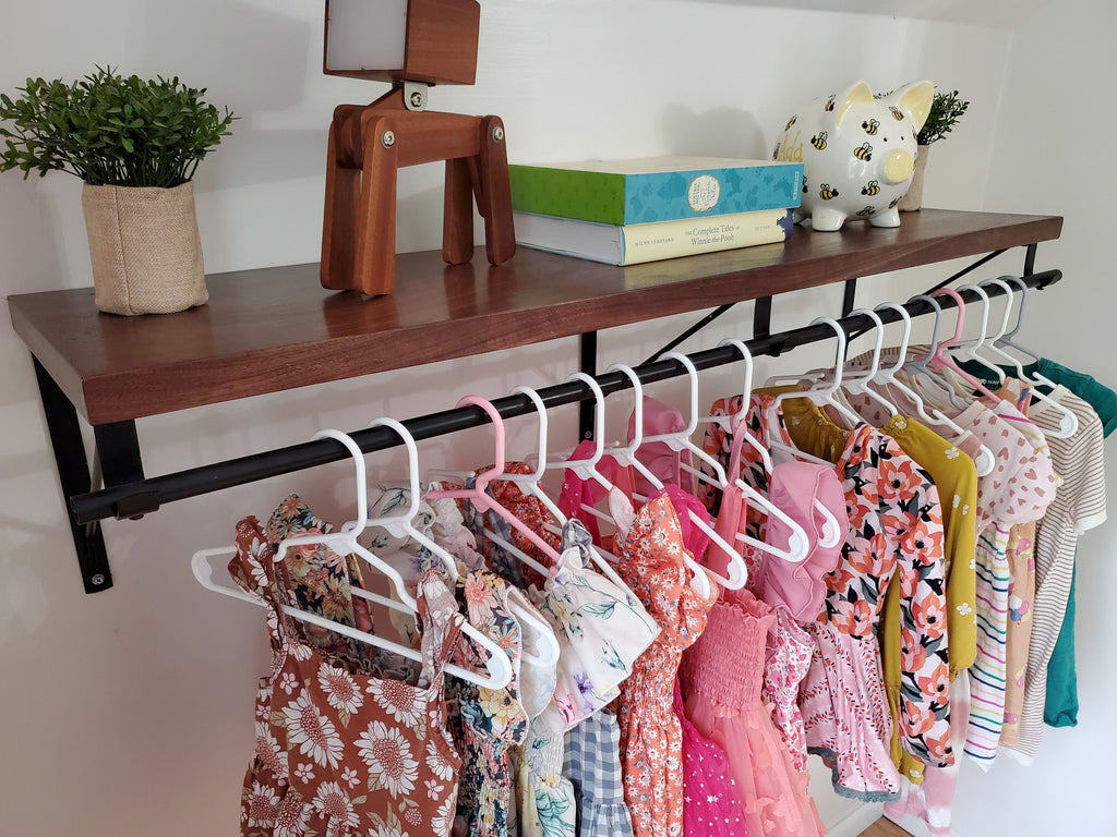 Shipping Included, Nursery Shelf, Walnut Shelf, Closet Alternative, Laundry Shelf, Nursery Shelving, Home Decor, Small Space Shelf, Nursery Bookshelf