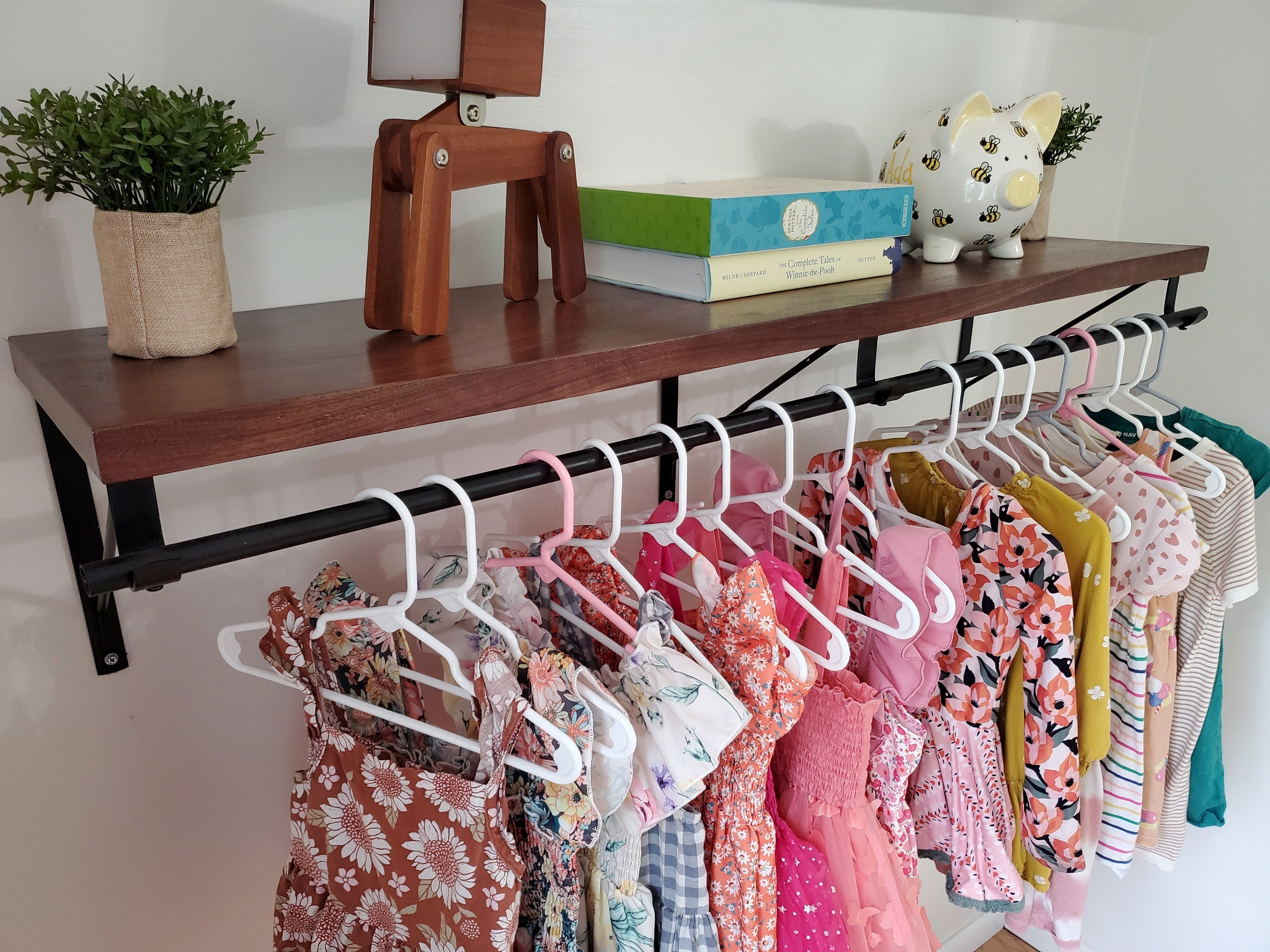 Shipping Included, Nursery Shelf, Walnut Shelf, Closet Alternative, Laundry Shelf, Nursery Shelving, Home Decor, Small Space Shelf, Nursery Bookshelf