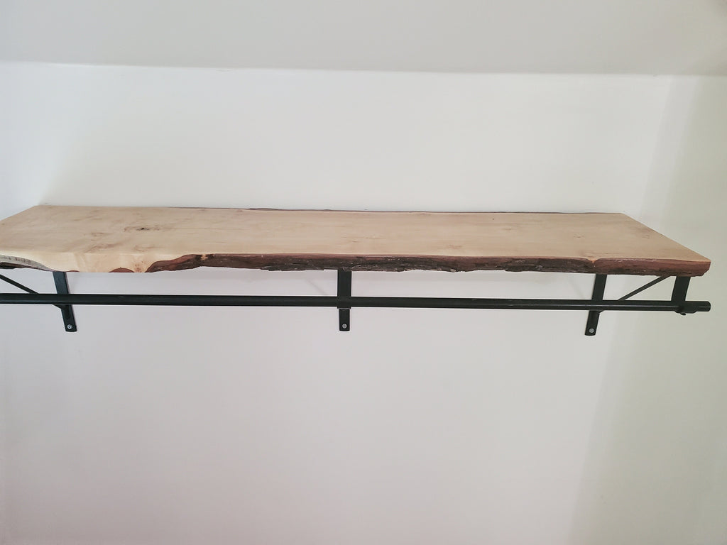 Shipping Included, Nursery Shelf W/ Clothing Rod (Available in White Oak, Walnut or Maple) Closet Alternative, Nursery Shelving, Space Saver, Organizing Shelf