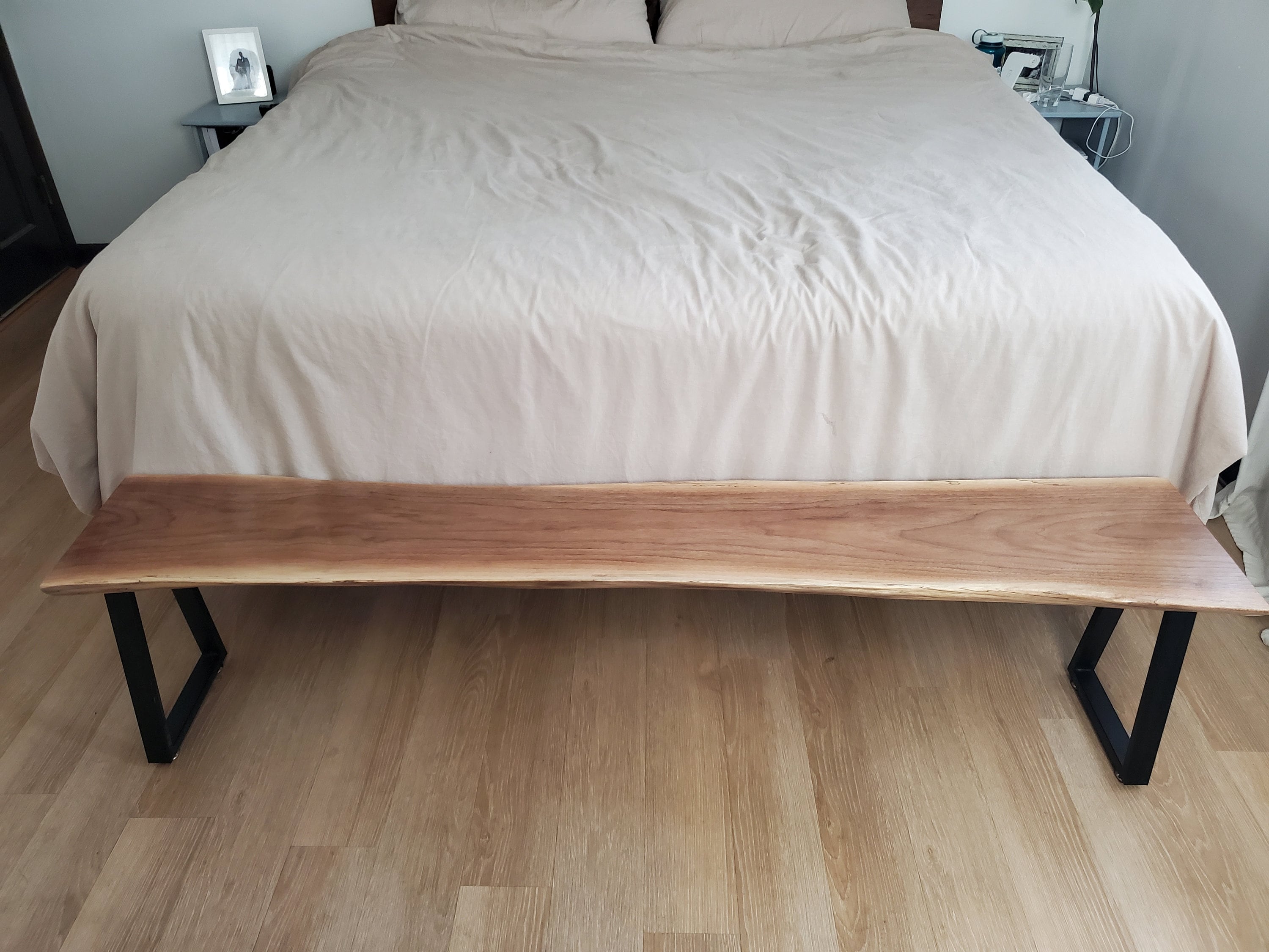 Shipping Included, 6 Foot Live Edge Walnut Bench, Indoor/Outdoor Furniture, Large Slab
