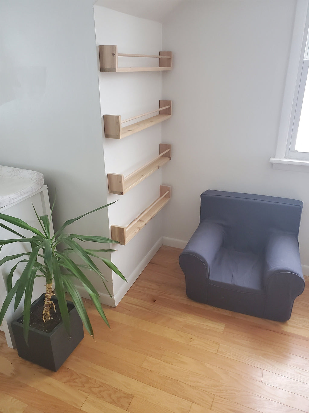 Shipping Included, Nursery Bookshelf Natural Cedar "Flip-able" Shelves(Custom Sizing Available) Small Space Shelf