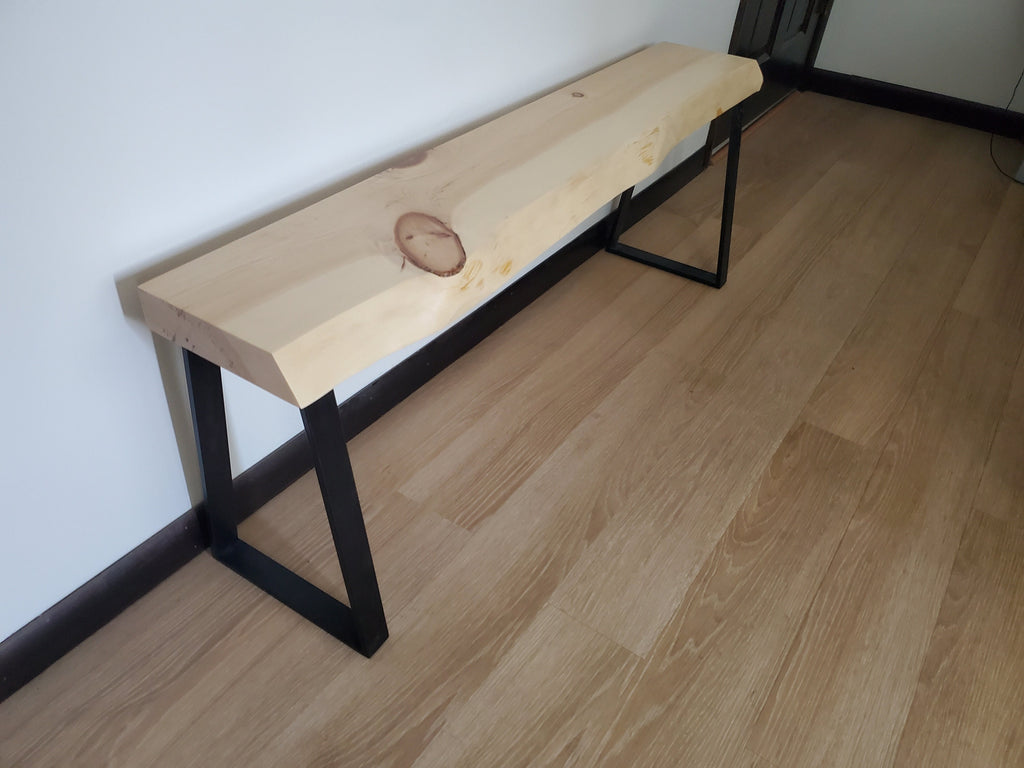 Shipping Included, Live Edge 4 Foot Pine Bench, Indoor/Outdoor Bench, Patio Furniture, Thick Slab