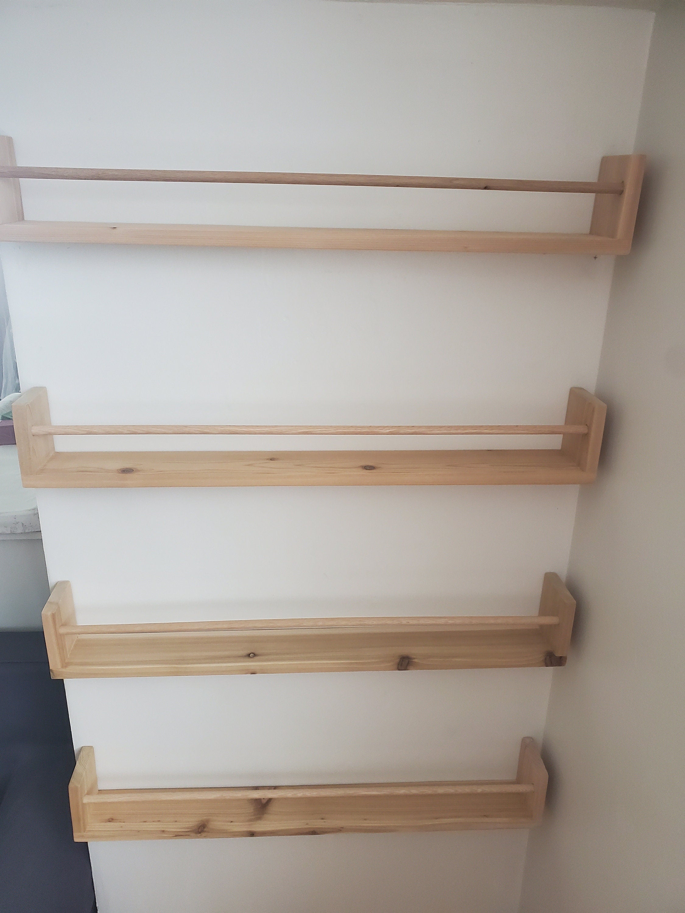 Shipping Included, Nursery Bookshelf Natural Cedar "Flip-able" Shelves(Custom Sizing Available) Small Space Shelf