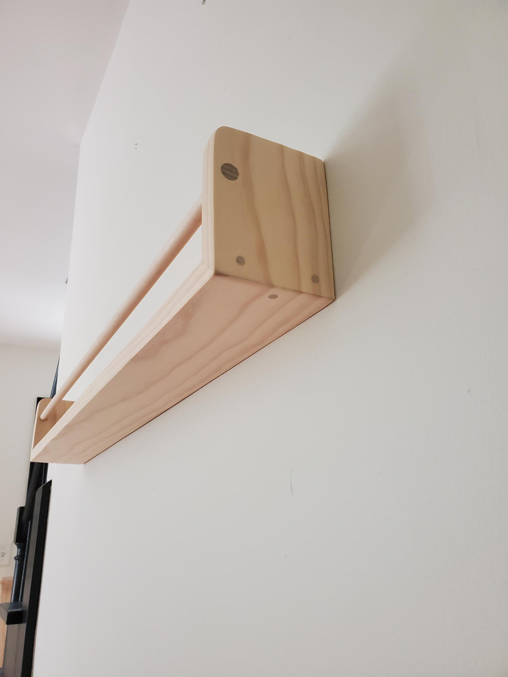 Shipping Included, 18" - 48" Pine Picture Shelf, Floating Bookshelf, Rounded Corners, Spice Rack, Living Room, Playroom, Nursery Bookshelf, Office Space